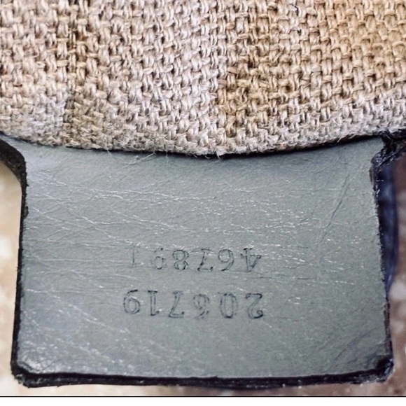 AUTHENTIC GUCCI PELAM GRAY STUDDED LEATHER SHOULDER BAG LARGE SLOUCHY GOLD HW - Picture 4 of 8